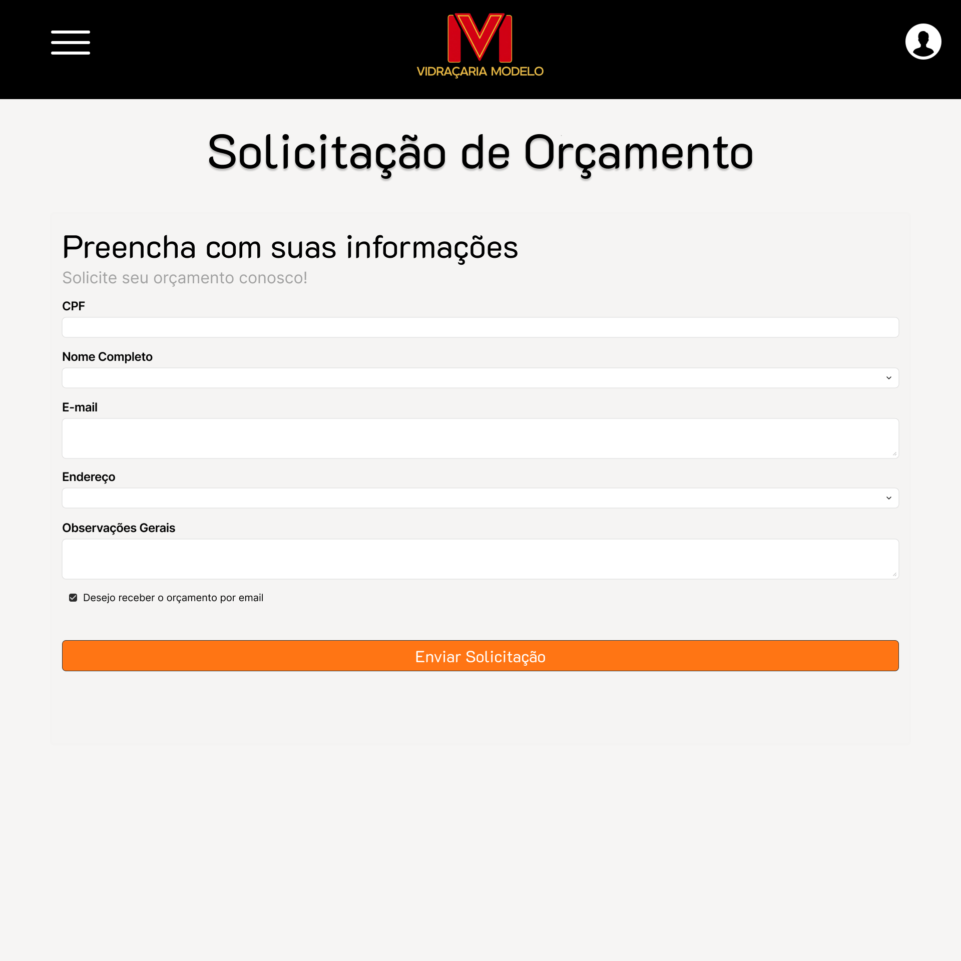 Solicita Orçamento