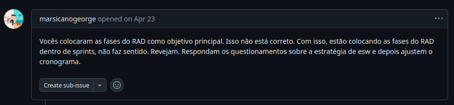 Solicitação do Professor