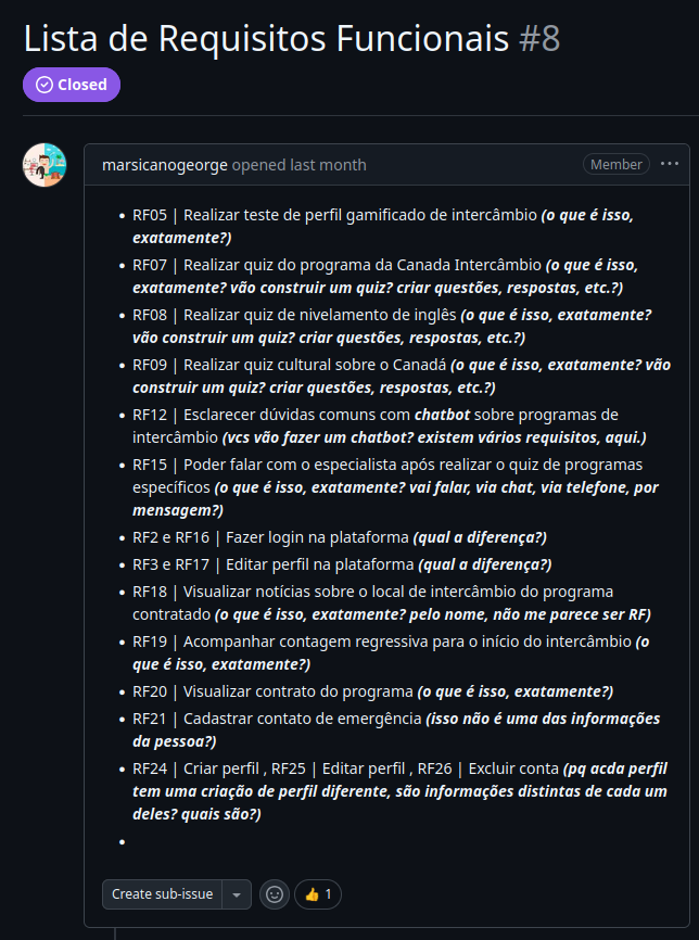 Solicitação do Professor