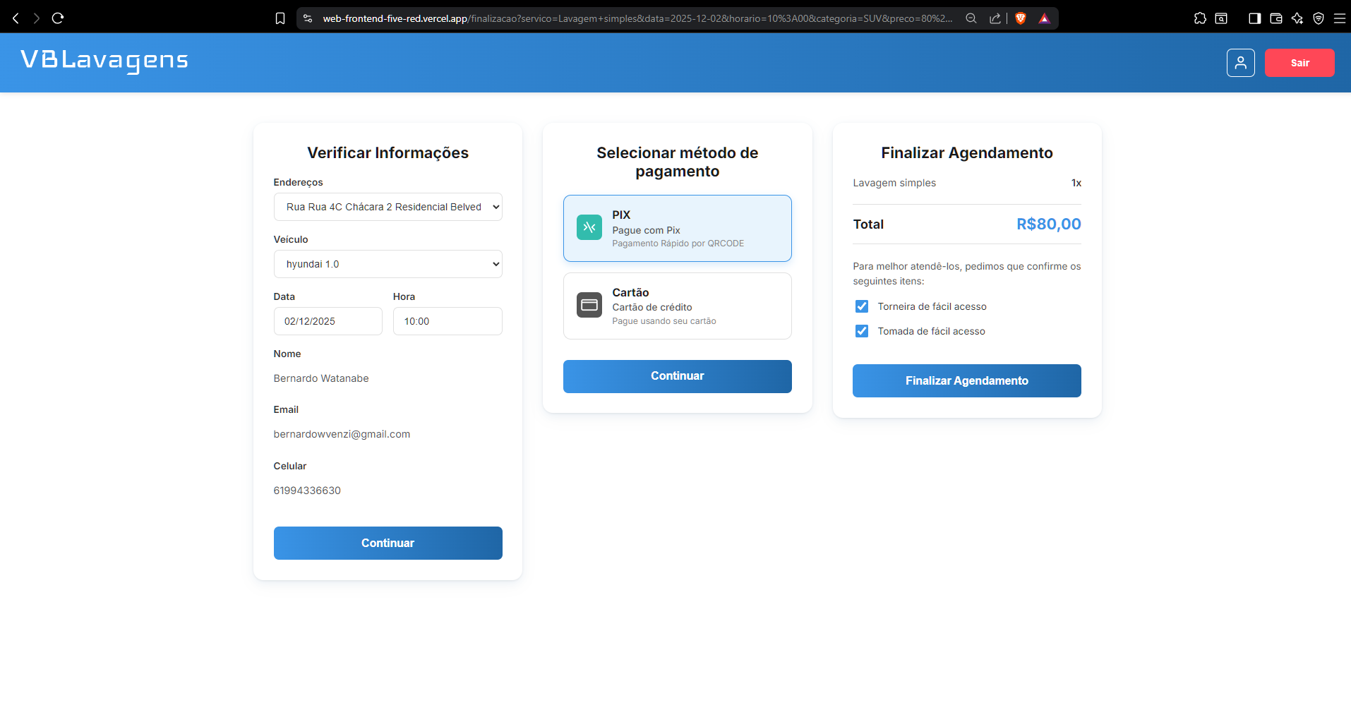 Pagamento (PIX) – versão final