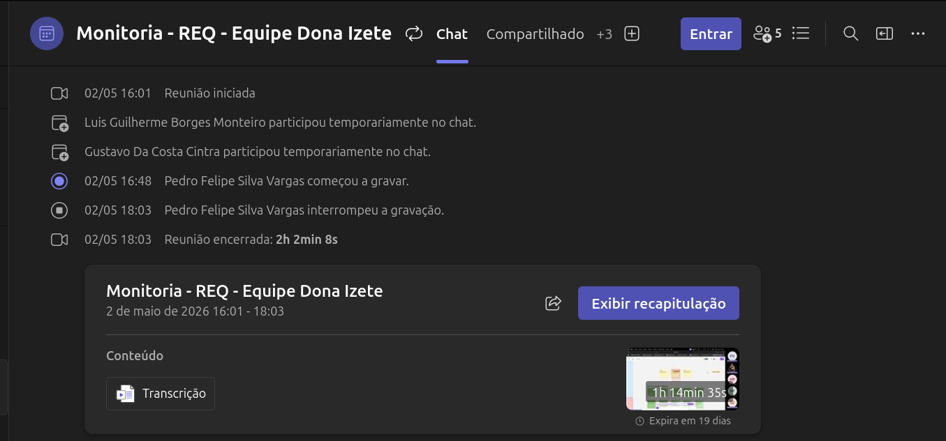 Dailies síncronas no Teams