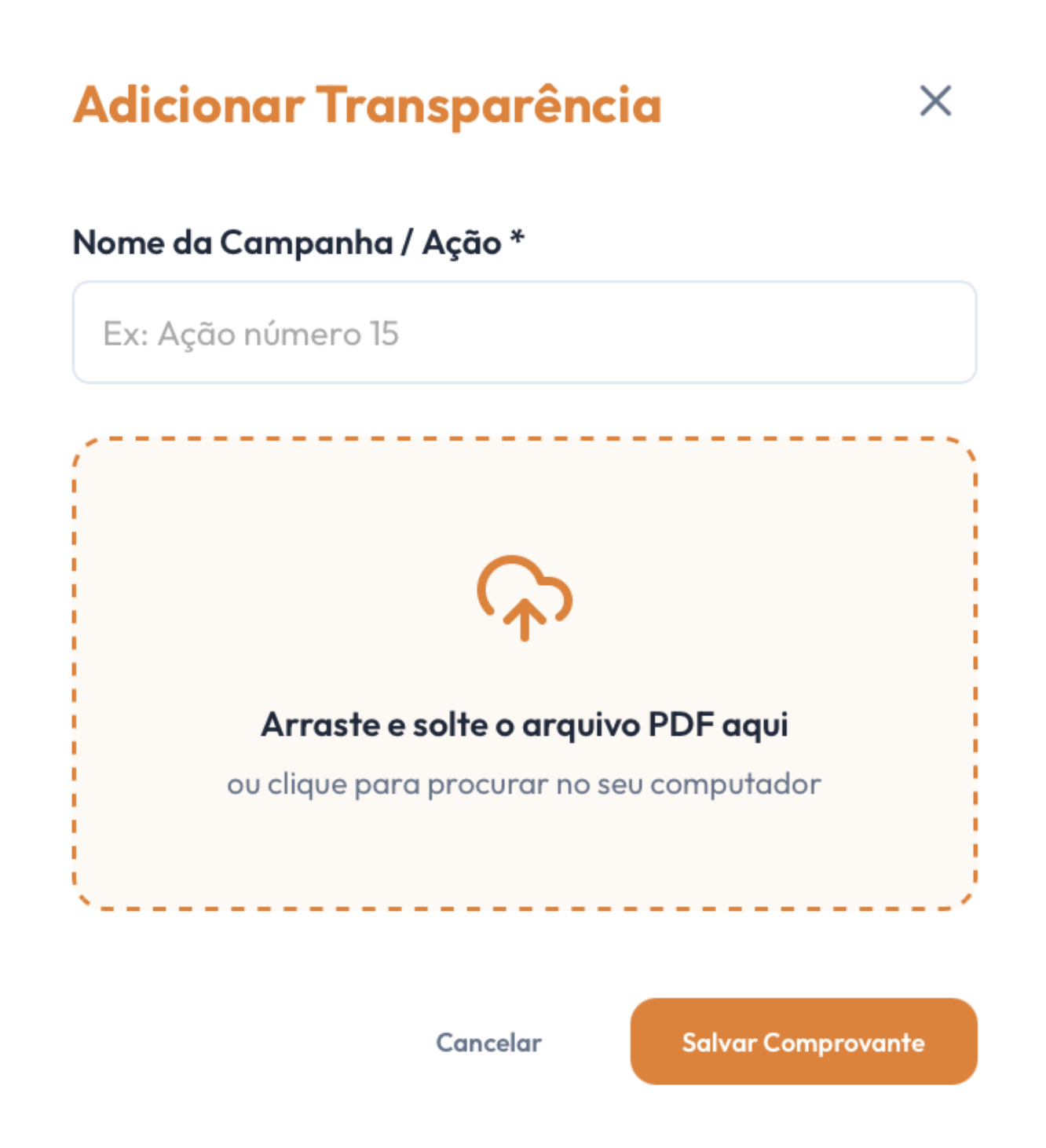 Painel Geral de Transparência da ONG