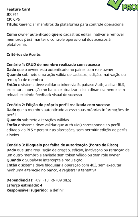 Feature Card inicial — F11