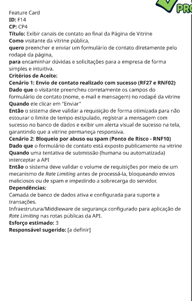 Feature Card inicial — F14