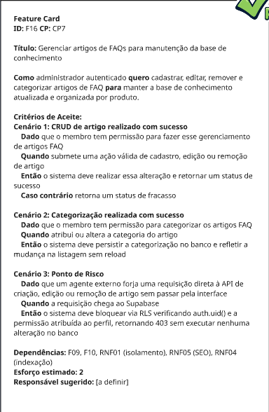 Feature Card inicial — F16