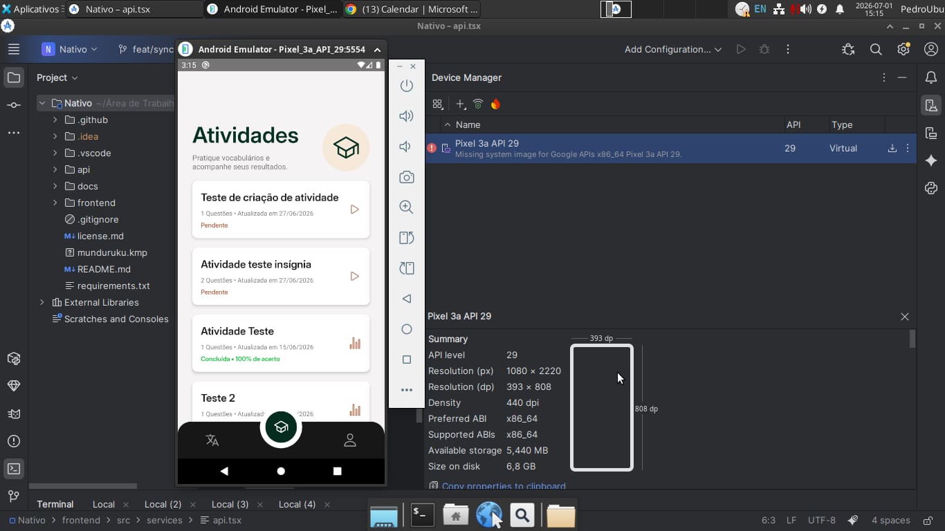 Evidência de tempo de resposta da API